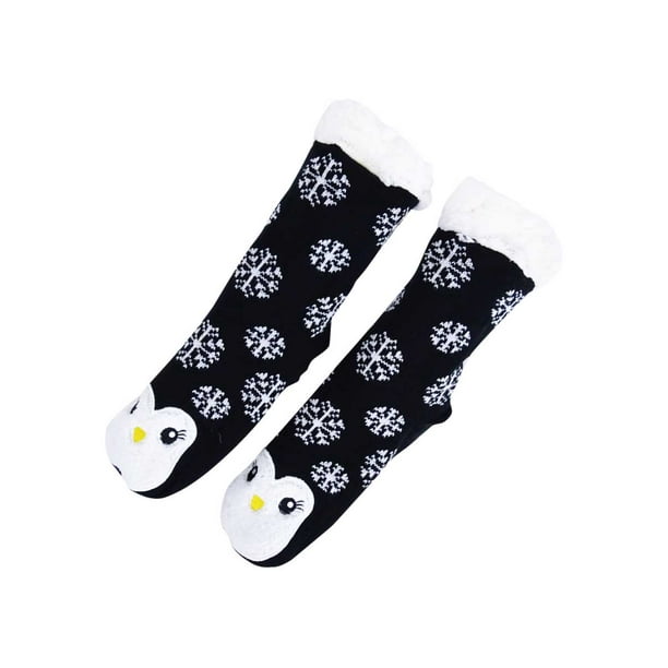Black Charter Club Womens Penguin Slipper Socks 